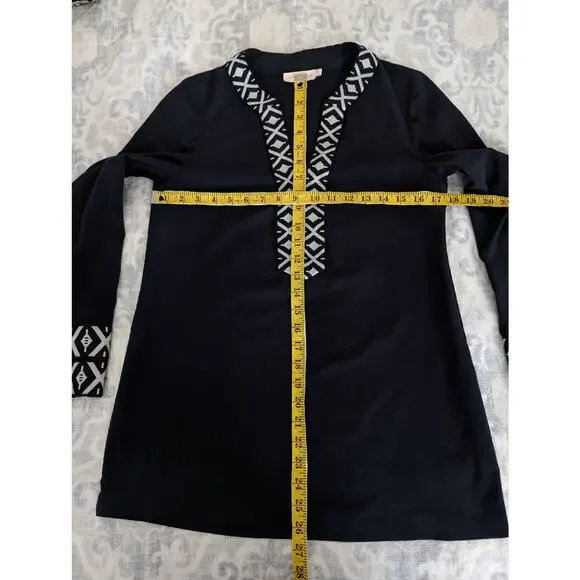 Tory Burch Ariana Tunic Top Blue White Size 2 / XS - Picture 10 of 13